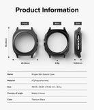 Galaxy Watch Ultra | Slim Extend & Glass - Technical diagram showing dimensions and specs for a black polycarbonate watch case.