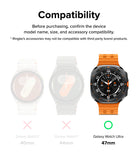 Galaxy Watch Ultra Screen Protector | Glass - R10 - Compatibility chart showing Galaxy Watch Ultra 47mm is the only compatible model.