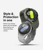 Galaxy Watch 7 40mm | Bezel Styling Premium & Glass - Two Galaxy Watches with protective bezel styling and glass screen.