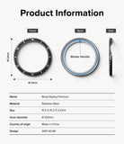 Galaxy Watch 7 40mm | Bezel Styling Premium & Glass - Technical diagram showing front, back, and side views with dimensions.