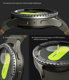 Galaxy Watch 7 40mm | Bezel Styling Premium & Glass - Close-up views of watch bezel, buttons, and sensor compatibility.