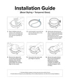 Galaxy Watch 7 40mm | Bezel Styling Premium & Glass - Six-step illustrated guide for installing a watch bezel and screen protector.