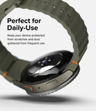 Galaxy Watch 7 40mm | Bezel Styling Premium & Glass - Olive green smartwatch with protective bezel and textured strap.
