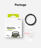 Galaxy Watch 7 40mm | Bezel Styling Premium & Glass - Ringke packaging, black tachymeter bezel, and screen protector.