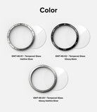 Galaxy Watch 7 (40mm) | Bezel Styling & Glass - Three sets of watch bezels and tempered glass screens in silver and black.