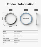 Galaxy Watch 7 (40mm) | Bezel Styling & Glass - Technical diagram showing front, back, and side views of a stainless steel bezel.