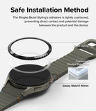 Galaxy Watch 7 (40mm) | Bezel Styling & Glass - Exploded view showing bezel, adhesive tape, and watch face assembly.