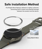 Galaxy Watch 7 (40mm) | Bezel Styling & Glass - Galaxy Watch 7 (40mm) | Exploded view showing bezel styling, adhesive tape, and watch body for safe installation.