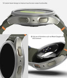 Galaxy Watch 7 (40mm) | Slim & Glass - Close-up views of a protective watch case highlighting button access and sensor clearance.