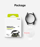 Galaxy Watch 7 (40mm) | Slim & Glass - Ringke packaging, black watch case, and tempered glass screen protector.