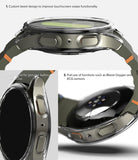 Galaxy Watch 7 (44mm) | Slim & Glass - Clear protective case on a smartwatch showing button access and sensor visibility.