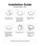 Galaxy Watch 7 (40mm) | Slim & Glass - Six-step illustrated guide for installing a screen protector and case on a smartwatch.