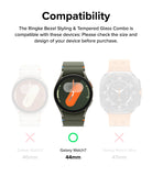 Galaxy Watch 7 44mm | Bezel Styling Premium & Glass - Compatibility chart showing the 44mm model as the correct fit.