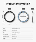 Galaxy Watch 7 44mm | Bezel Styling Premium & Glass - Technical diagram showing front, back, and side views of a watch bezel.