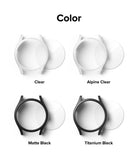 Galaxy Watch 7 (44mm) | Slim & Glass - Four color options for watch cases and screen protectors: Clear, Alpine Clear, Matte Black, and Titanium Black.