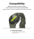 Galaxy Watch 7 40mm Screen Protector | Glass - R4 - A glass screen protector hovering above a green Galaxy Watch 7.