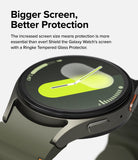 Galaxy Watch 7 44mm Screen Protector | Glass - R6 - Galaxy Watch 7 44mm Screen Protector - Close-up of a Galaxy Watch 7 with a tempered glass screen protector applied.