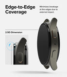 Galaxy Watch 7 44mm Screen Protector | Glass - R6 - Side view of smartwatch with 2.5D edge-to-edge glass screen protector.