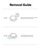 Galaxy Watch 8 Classic 46mm | Bezel Styling Premium - Two-step guide showing a hair dryer heating the watch and a tool lifting the bezel.