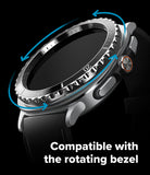 Galaxy Watch 8 Classic 46mm | Bezel Styling Premium - Silver rotating watch bezel accessory with blue rotation arrows.