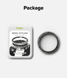 Galaxy Watch 8 Classic 46mm | Bezel Styling Premium - Ringke bezel styling packaging and a black metal watch bezel.