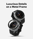 Galaxy Watch 8 Classic 46mm | Bezel Styling Premium - A Galaxy Watch with a detachable metal bezel ring overlay.
