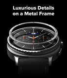 Galaxy Watch 8 Classic 46mm | Inner Bezel Styling - A metallic bezel ring hovering above a black smartwatch face.