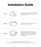 Galaxy Watch 8 Classic 46mm | Inner Bezel Styling - Galaxy Watch 8 Classic 46mm - Three-step installation guide for inner bezel styling showing cleaning, film removal, and placement.