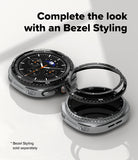 Galaxy Watch 8 Classic 46mm | Inner Bezel Styling - A Galaxy Watch 8 Classic with an attachable black bezel ring.