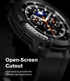 Galaxy Watch 8 Classic 46mm Case + Band | Rugged Gear - Galaxy Watch 8 Classic 46mm Case + Band - Close-up of a rugged black watch case with an open-screen cutout design.