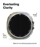 Galaxy Watch 8 Classic 46mm Case | Slim - Comparison of a clear Ringke PC case versus a yellowed TPU case on a watch.
