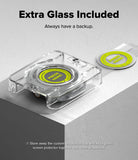 Galaxy Watch 8 Classic 46mm Screen Protector | Tempered Glass Pro - Installation tray with a screen protector and an extra glass backup.