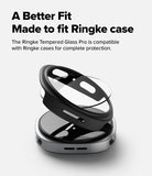 Galaxy Watch 8 44mm Screen Protector | Tempered Glass Pro - Tempered glass screen protector hovering above a watch case.
