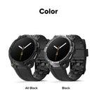 Galaxy Watch 8 44mm Case + Band | Rugged Gear - Two black watches with different band designs on a white background