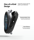 Galaxy Watch Active 2 44mm Case | Air Sports - Black TPU protective case being fitted onto a silver Galaxy Watch.