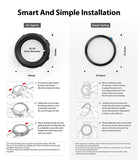 Galaxy Watch Active 2 (44mm) | Air Sports Black + Bezel Styling - Installation guide showing steps for Air Sports case and Bezel Styling ring on a smartwatch.