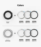 Galaxy Watch Active 2 (44mm) | Air Sports Matte Clear + Bezel Styling - Comparison chart of black and clear watch cases.