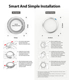 Galaxy Watch Active 2 (44mm) | Air Sports Matte Clear + Bezel Styling - Installation guide showing steps for watch case.