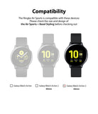 Galaxy Watch Active 2 (44mm) | Air Sports Matte Clear + Bezel Styling - Three smartwatches showing compatibility selection.
