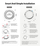 Galaxy Watch Active 2 (44mm) | Air Sports Matte Clear + Bezel Styling - Installation guide showing steps for watch accessories.