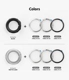 Galaxy Watch Active 2 (44mm) | Air Sports Matte Clear + Bezel Styling - Comparison chart of black and clear watch cases.