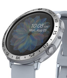 Galaxy Watch Active 2 (44mm) | Air Sports Matte Clear + Bezel Styling - Galaxy Watch Active 2 (44mm) - Silver smartwatch with a metallic bezel styling and a light grey silicone sport band.