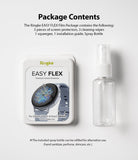 Galaxy Watch Active 2 (44mm) | Easy Flex - Ringke screen protector packaging and refillable spray bottle on white.