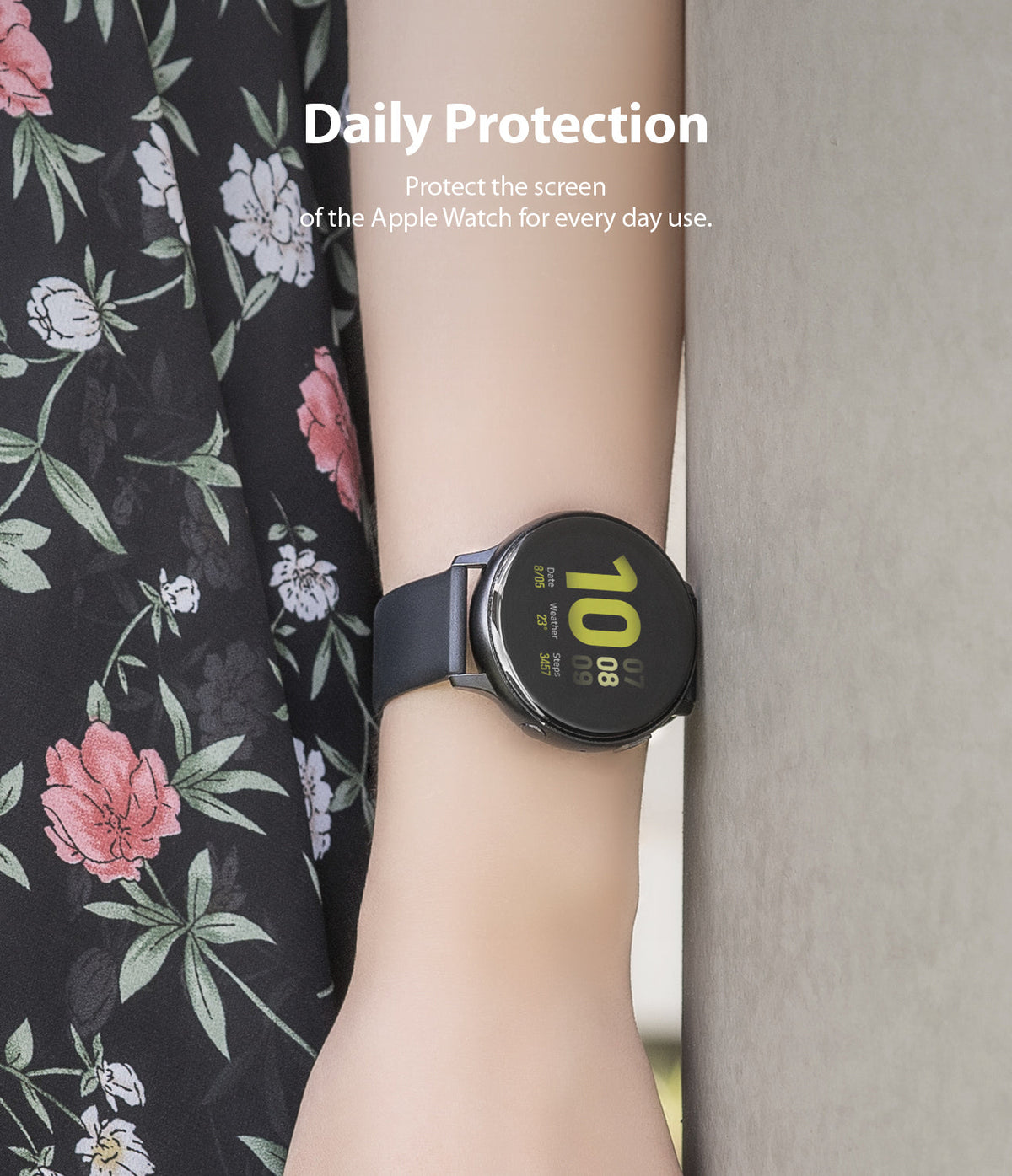 Galaxy Watch Active 2 (44mm) | Easy Flex - A person wearing a black smartwatch with a digital display on their wrist.