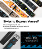 Watch Lug 20mm | Rubber One Bold Band - Design - Assorted colorful patterned watch bands with high-definition graphics.