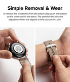Watch Lug 20mm | Rubber One Bold Band - Design - Hands detaching a watch band and fastening the buckle on a wrist.
