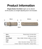 Watch Lug 20mm | Rubber One Bold Band - Design - Technical diagram showing dimensions of a tan topographic watch strap.