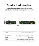 Watch Lug 20mm | Rubber One Bold Band - Design - Technical diagram of a black watch strap with neon paint splatter.