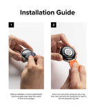 Watch Lug 20mm | Rubber One Bold Band - Design - Two-step guide showing hands cleaning a watch and attaching a band.