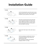 Galaxy Z Flip 5 Screen Protector | Dual Easy Film [2 Pack] - Galaxy Z Flip 5 Screen Protector - Four-step illustrated guide showing how to align, squeegee, and apply the film.